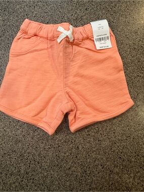 Carter's Peach Knit Drawstring Baby Shorts